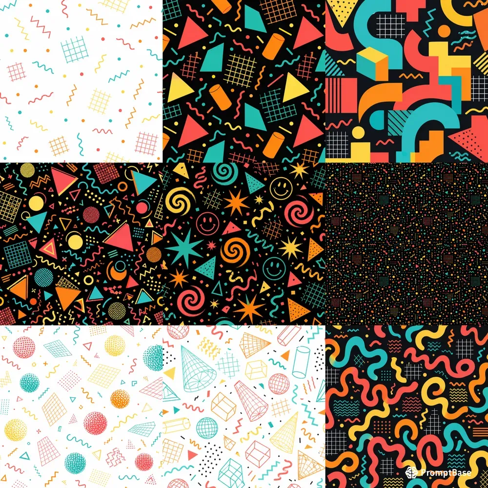Neon Memphis Tales Ultimate 80s Patterns