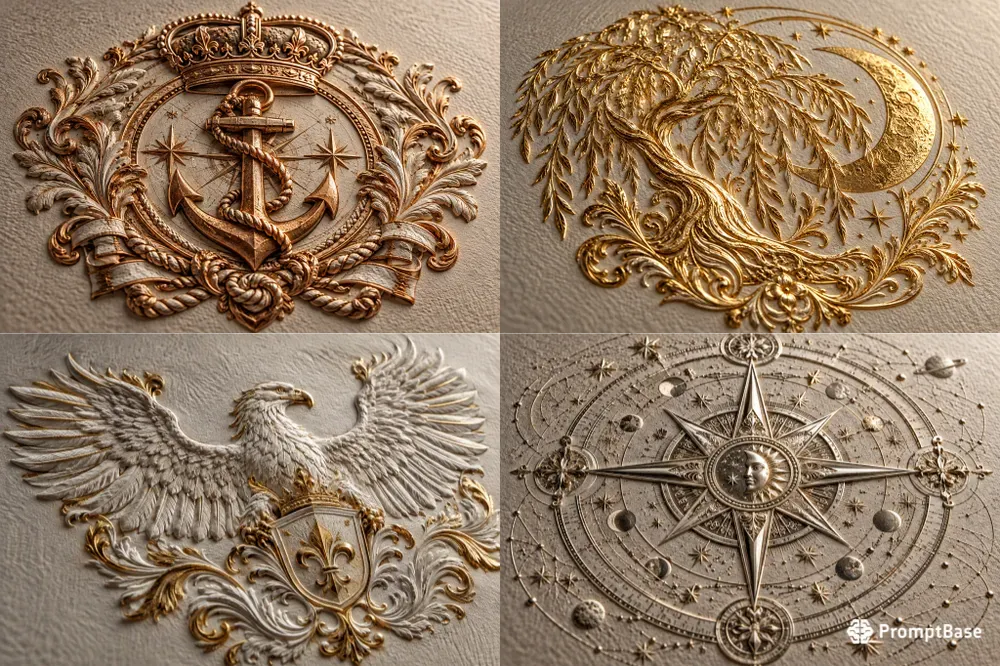Royal Heraldic Crest Stationery Mockups