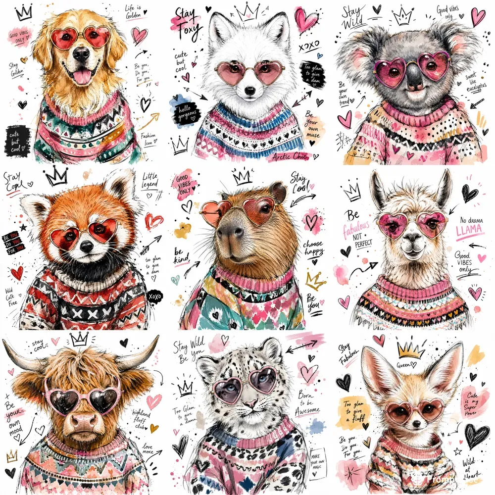 Whimsical Fashion Animal Sketches