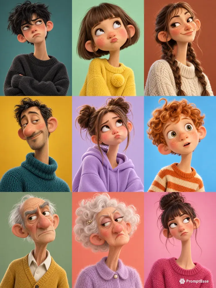 Quirky 3D Cartoon Character Portraits