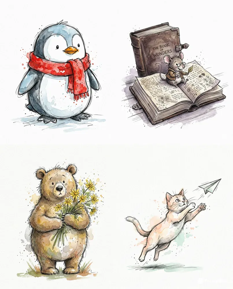 Whimsical Sketchy Storybook Clipart