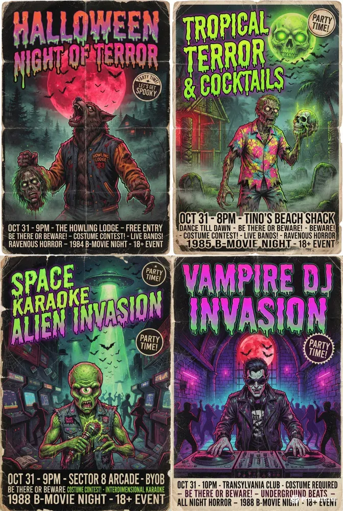 80s Bmovie Horror Poster Generator