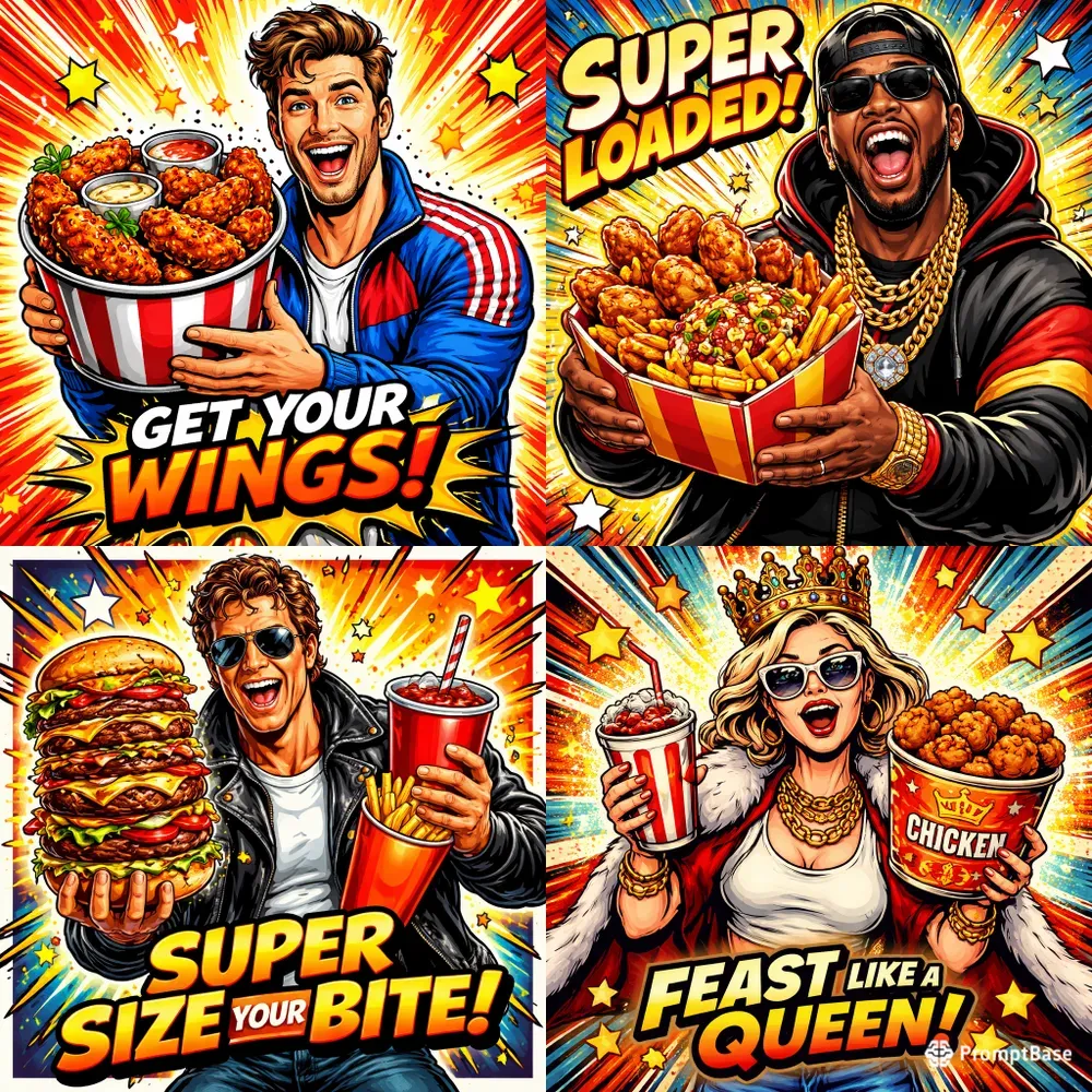 Iconic Faces Pop Art Food Posters