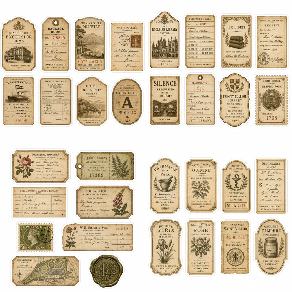 Title Vintage Ephemera Sticker Engines