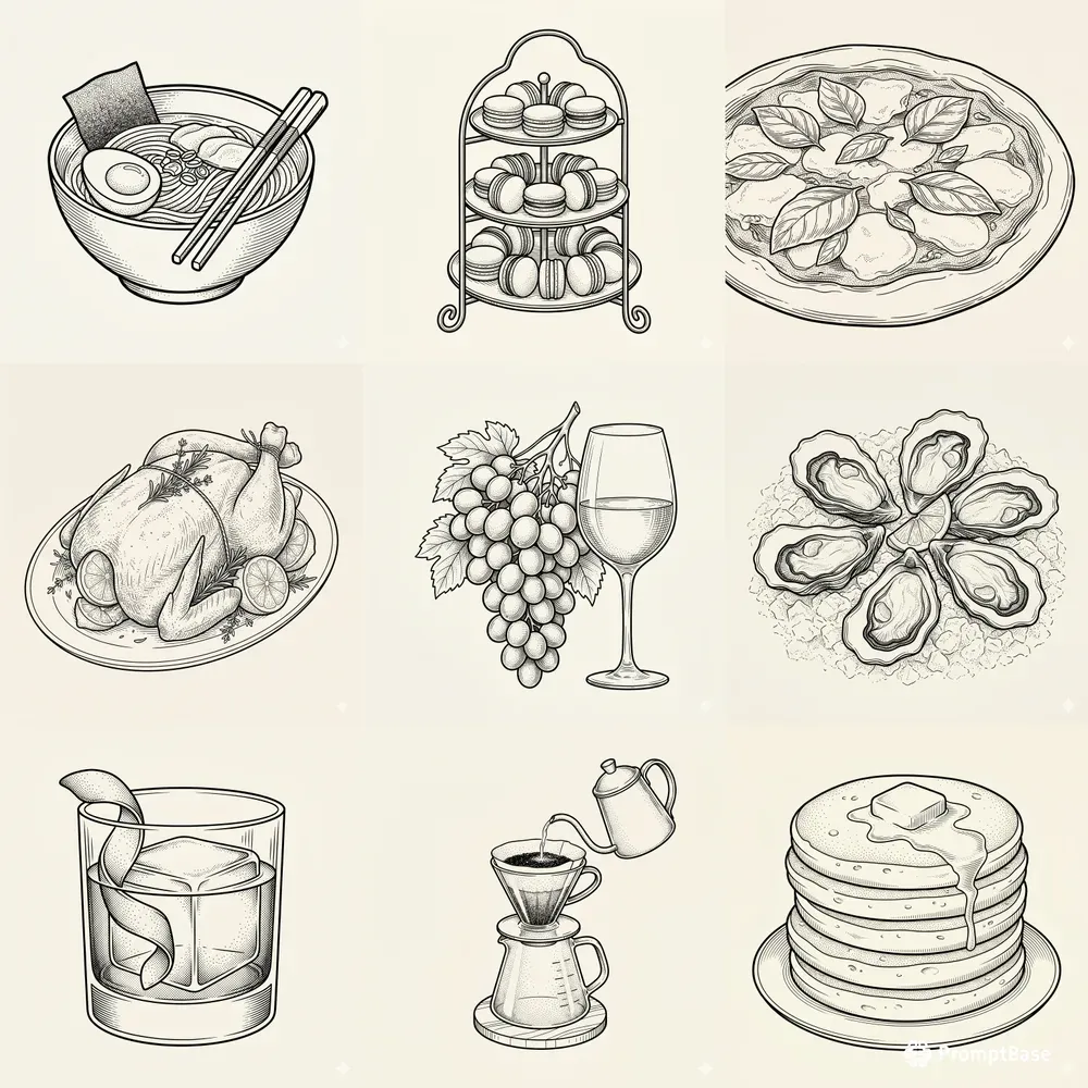 Editorial Ink Food Drink Illustrations