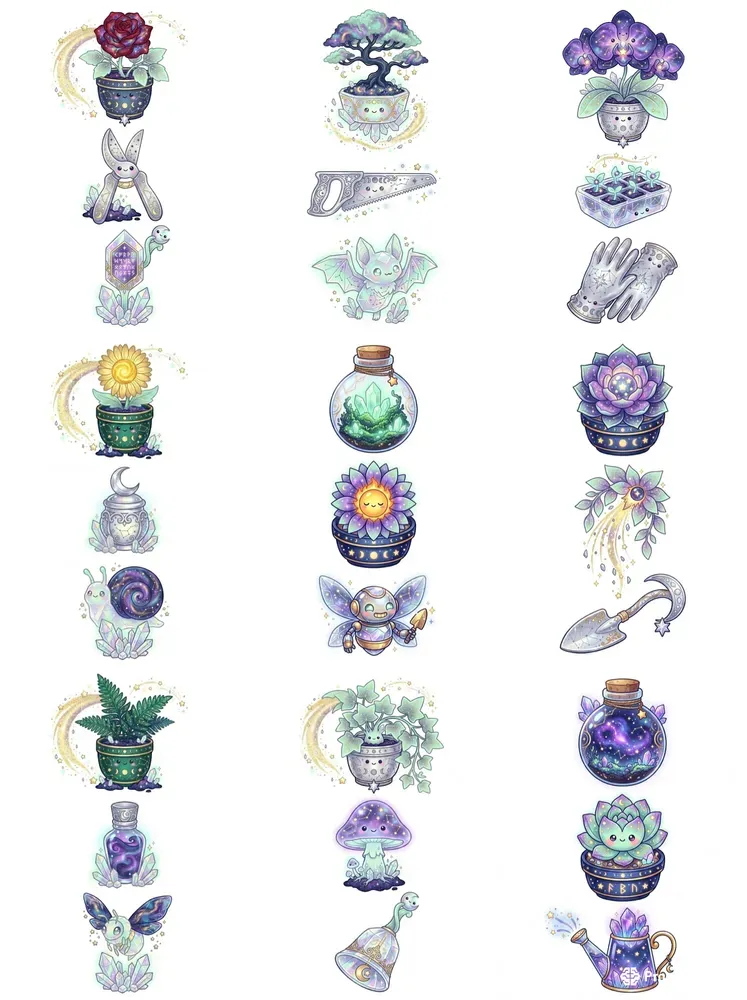 Cosmic Witch Greenhouse Kawaii Clipart
