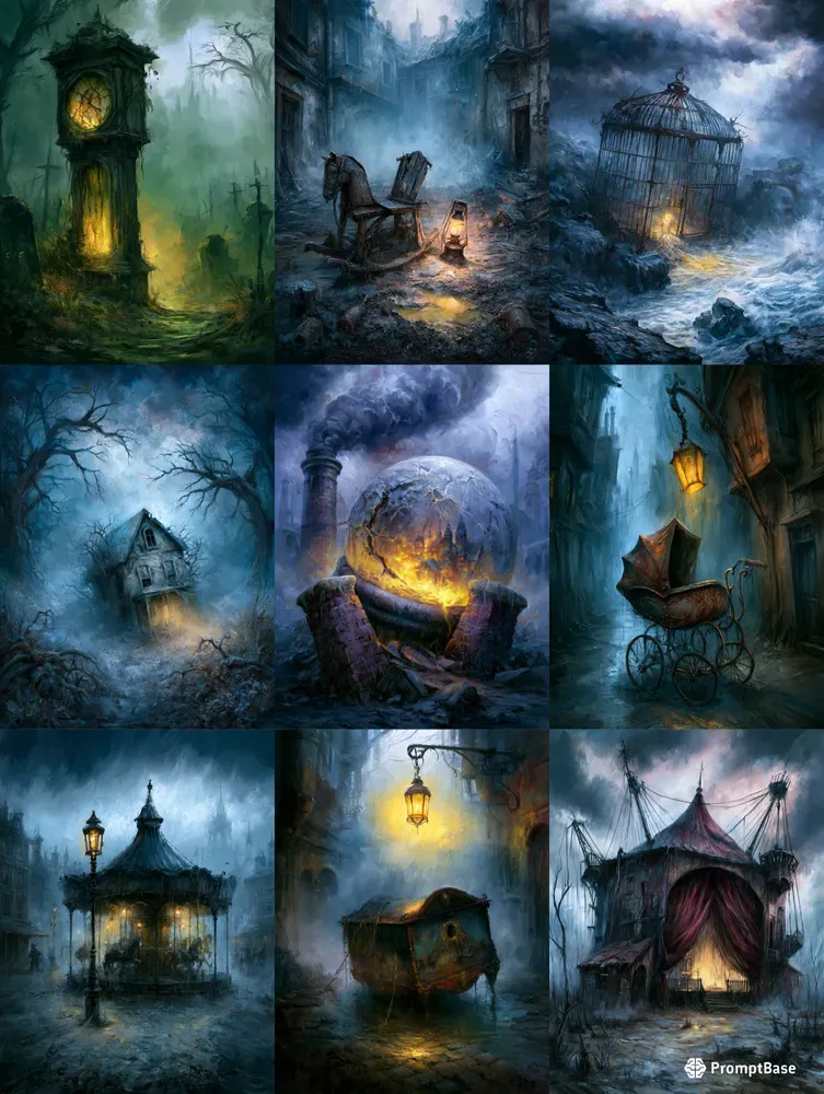 Grimdark Haunted Antique Landscapes