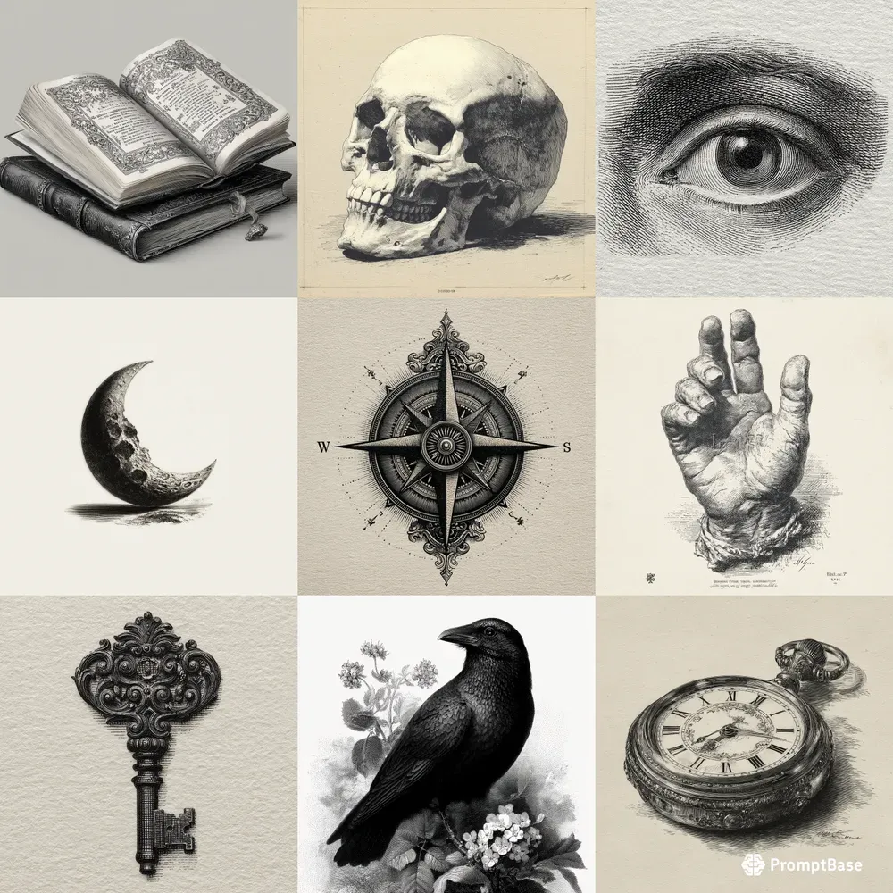 Timeless Monochrome Engraving Art