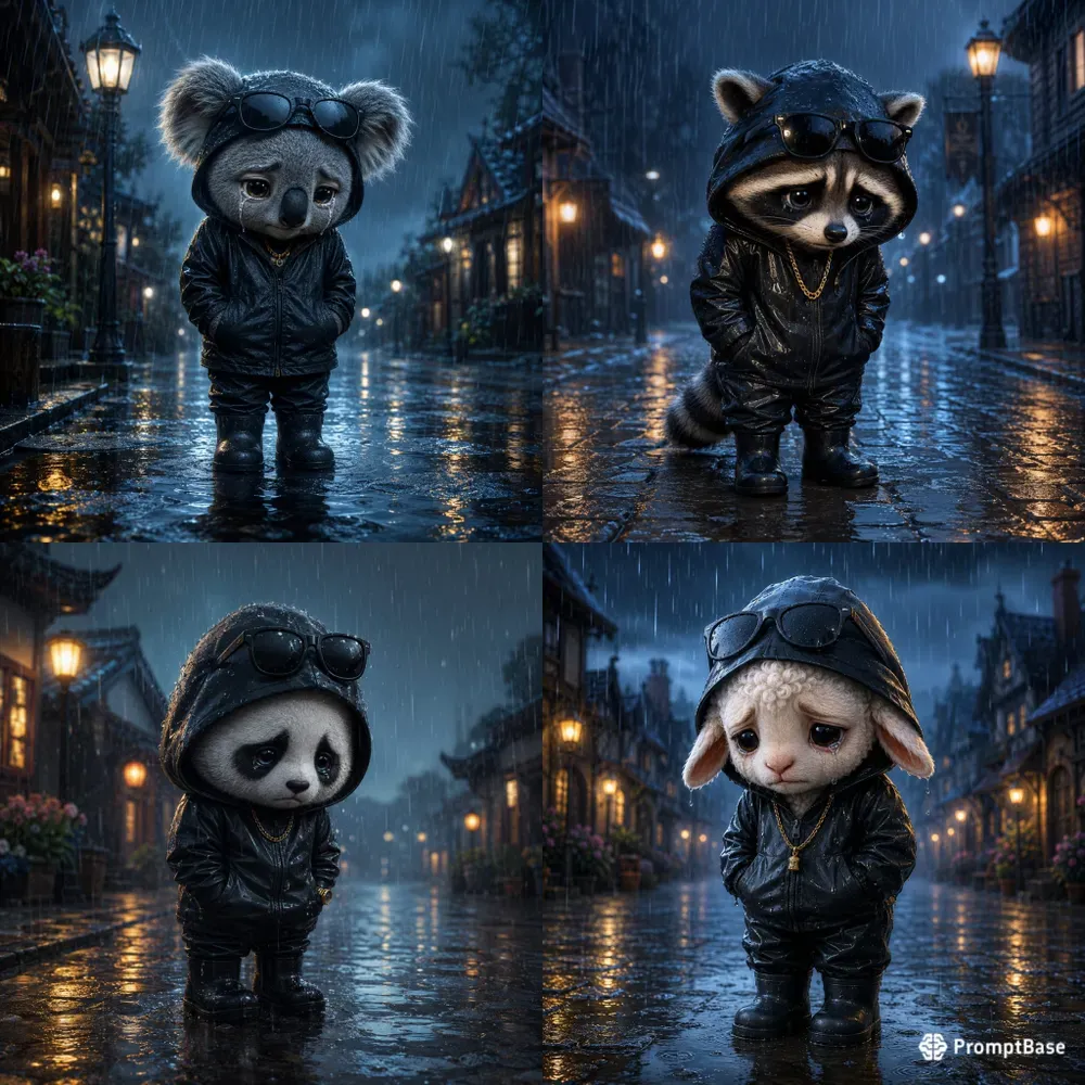 Whimsical Rain Babies 3D