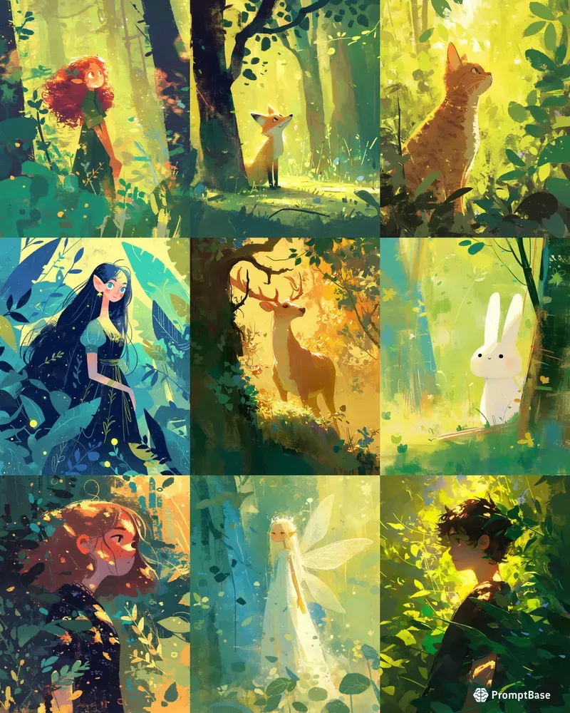 Whimsical Forest Story Book Characters