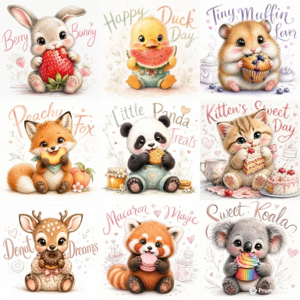 Cute Baby Animal Food Art