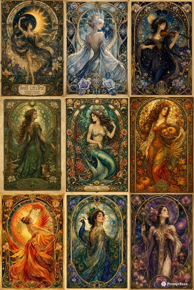 Timeless Art Nouveau Muse Posters