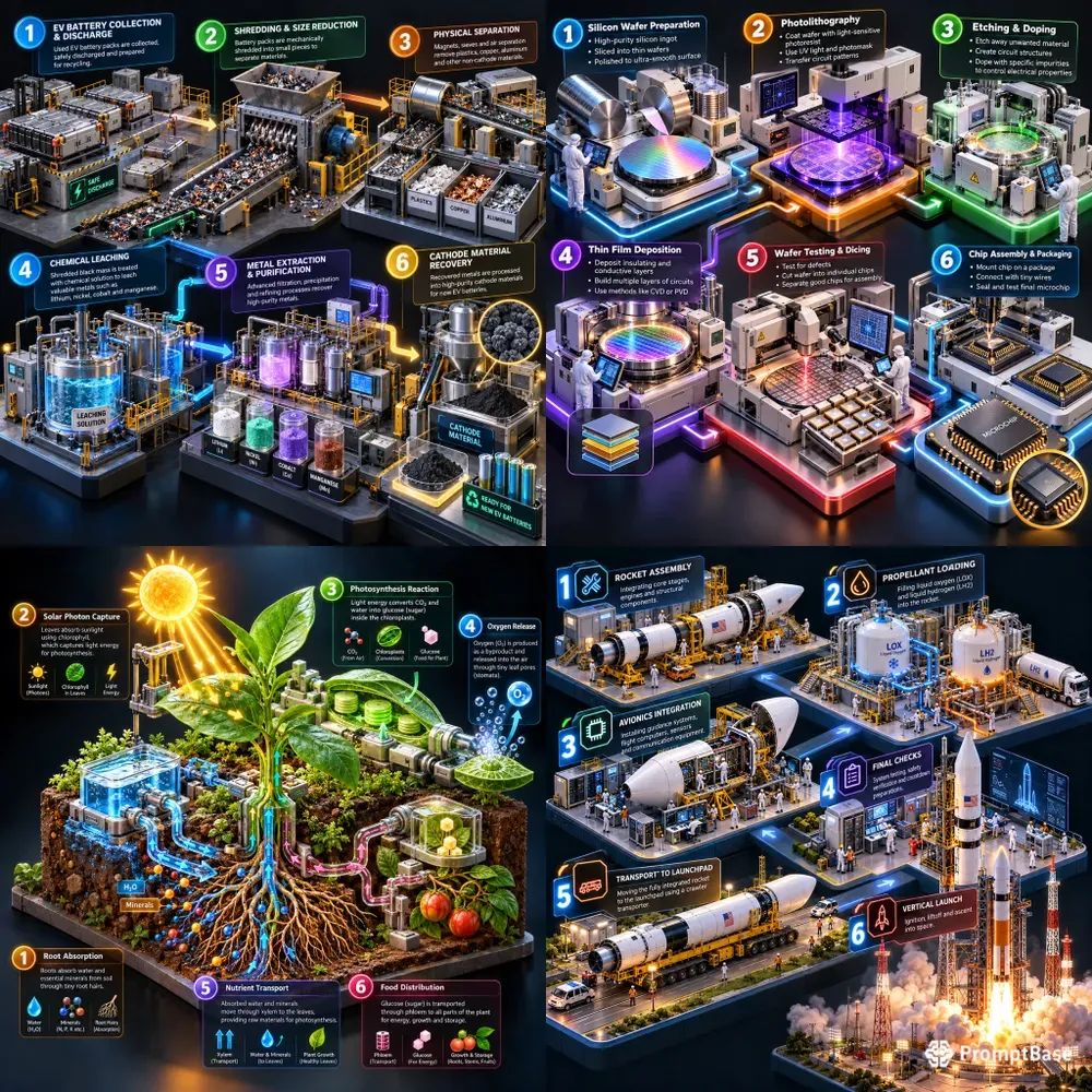 3D Isometric Process Infographics