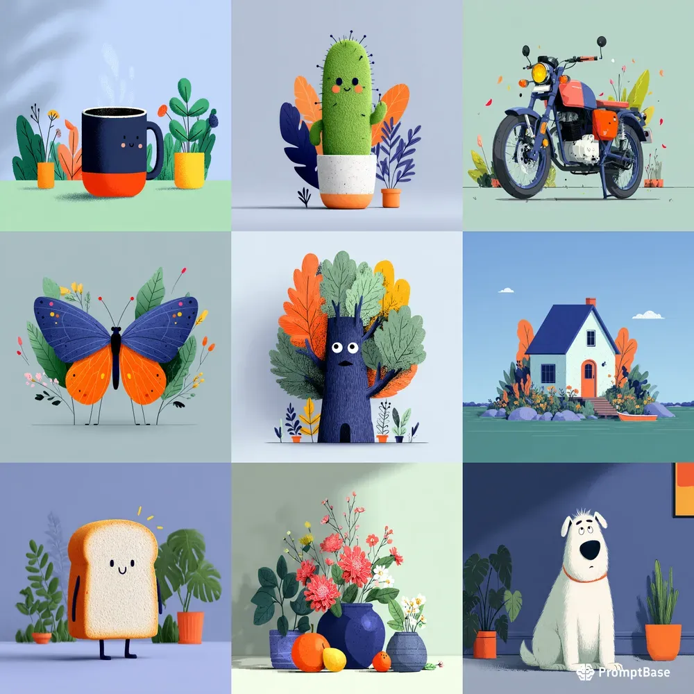 Flat Editorial Minimal Mascot Art