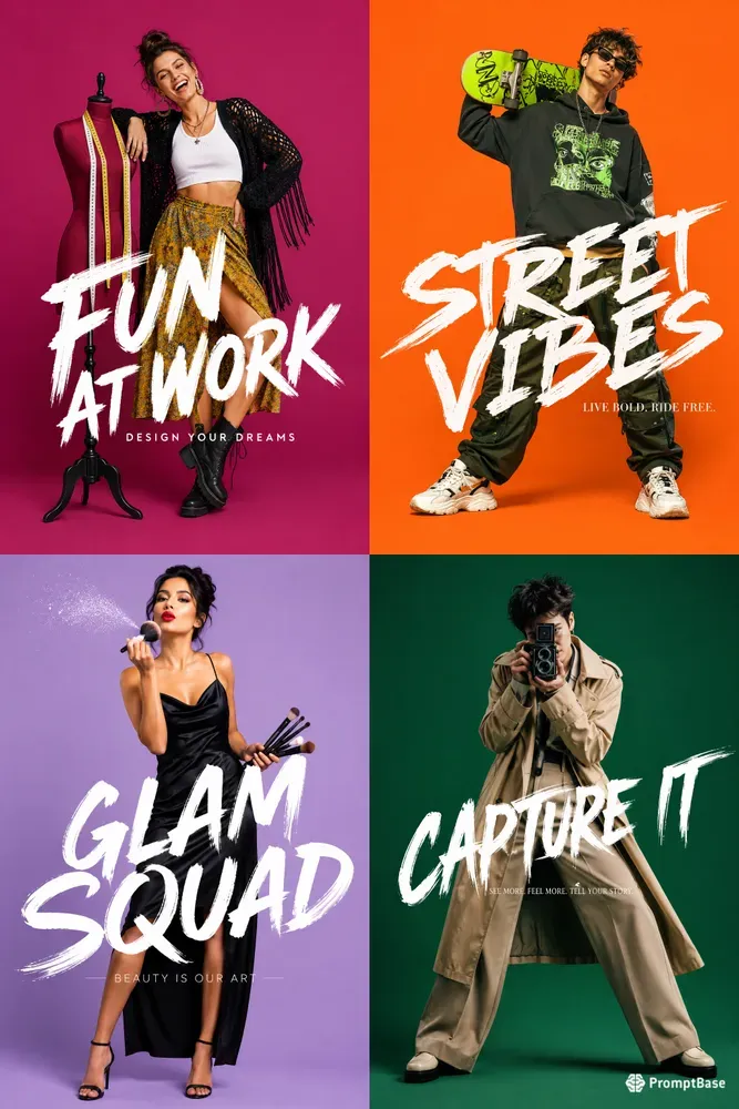 Vibrant Fashion Editorial Posters