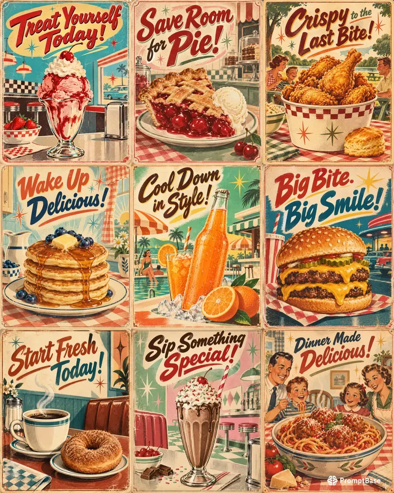 Midcentury Food Advertisement Posters