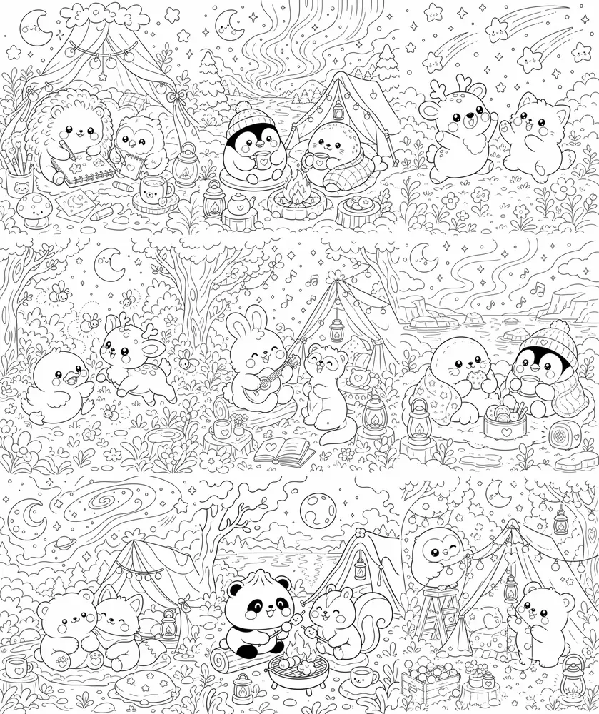 Cozy Camping Coloring Pages Kids