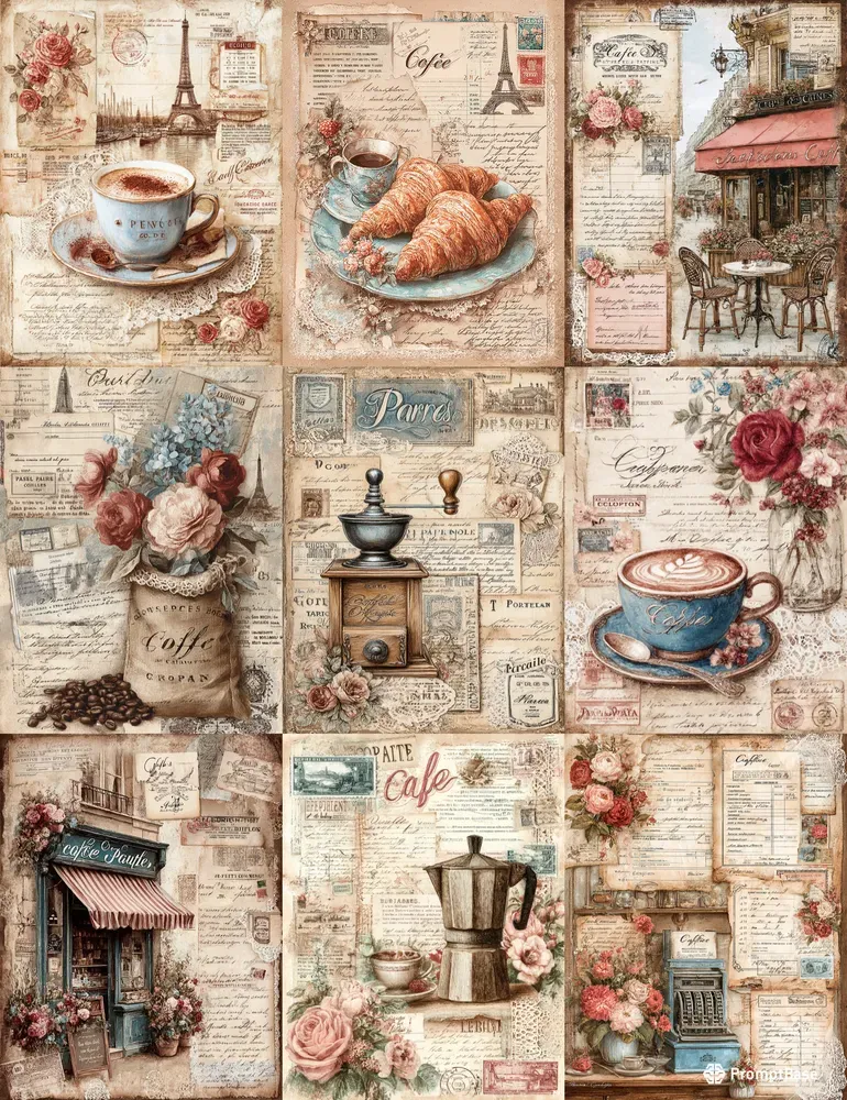 Coffee Junk Journal Ephemera Pages