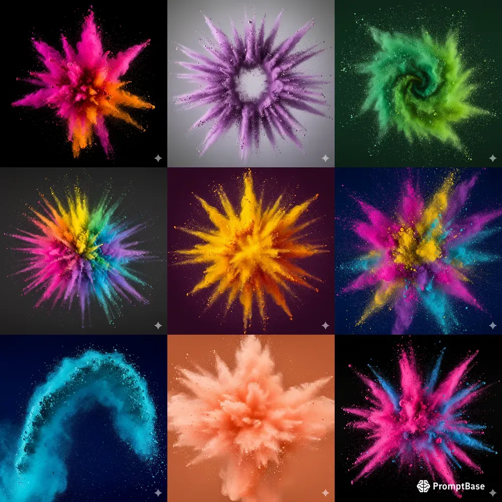 Holi Powder Macro Explosions