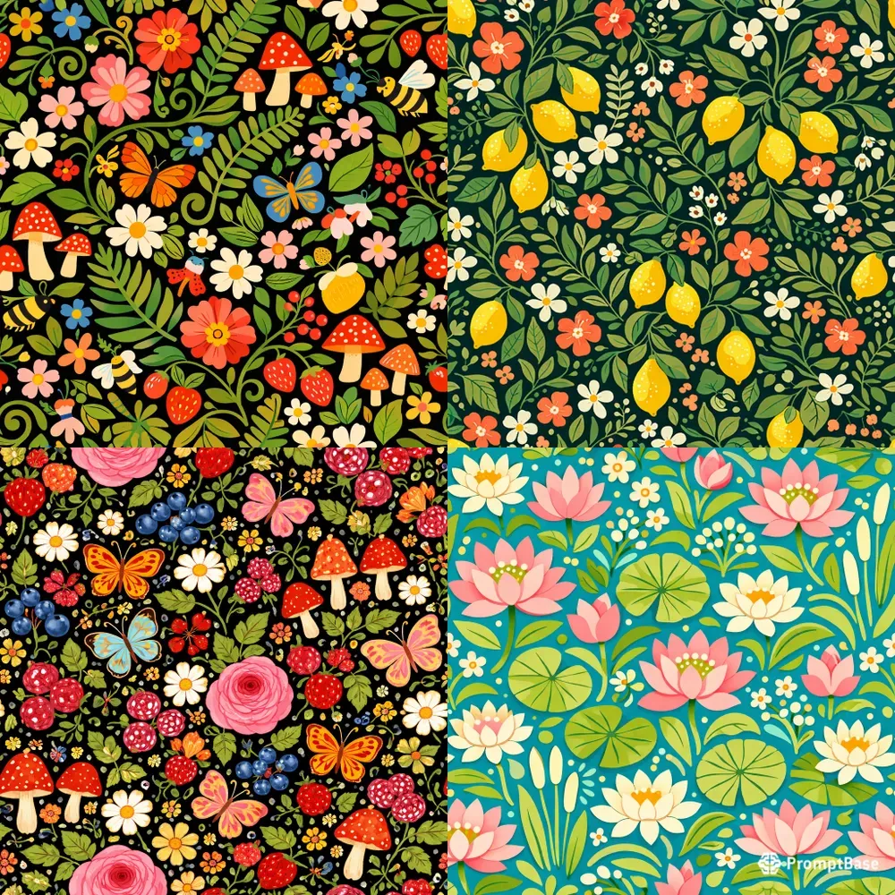 Modern Nature Abstract Seamless Patterns