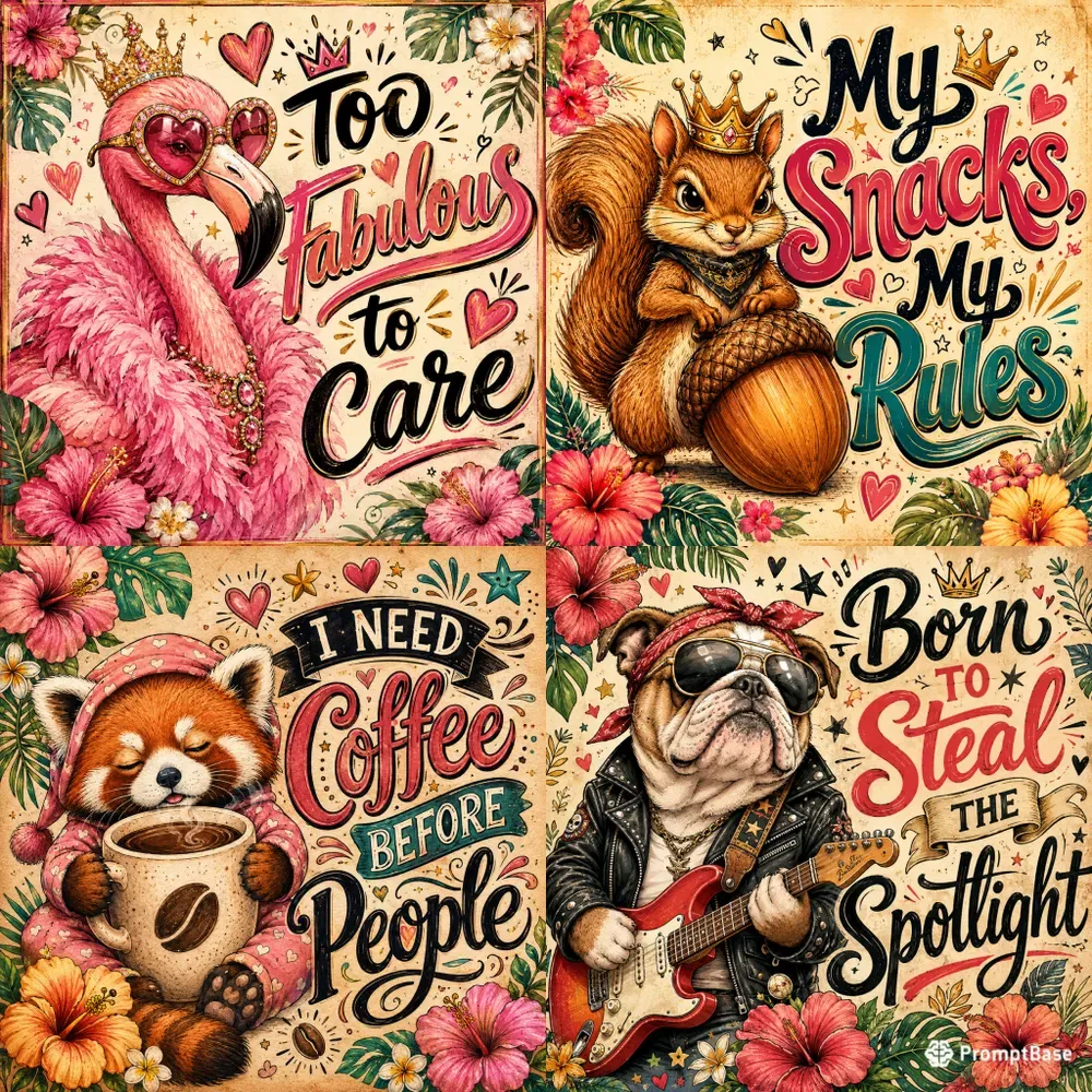 Whimsical Animal Quote Posters