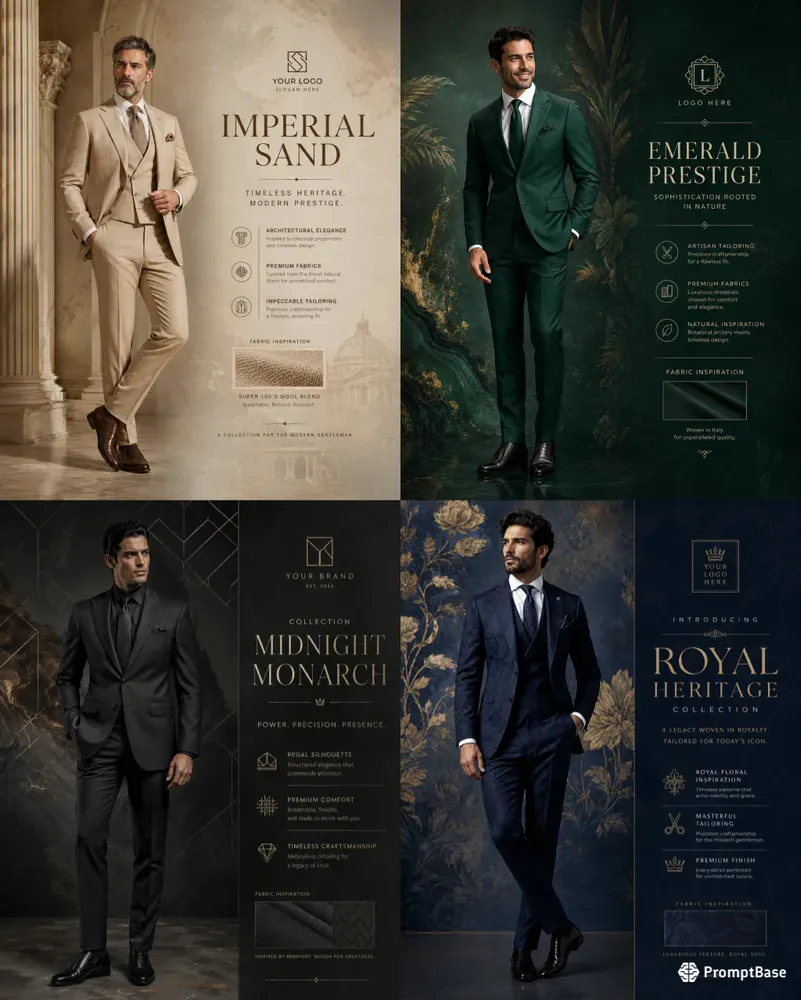 Luxury Mens Suit Editorial Posters