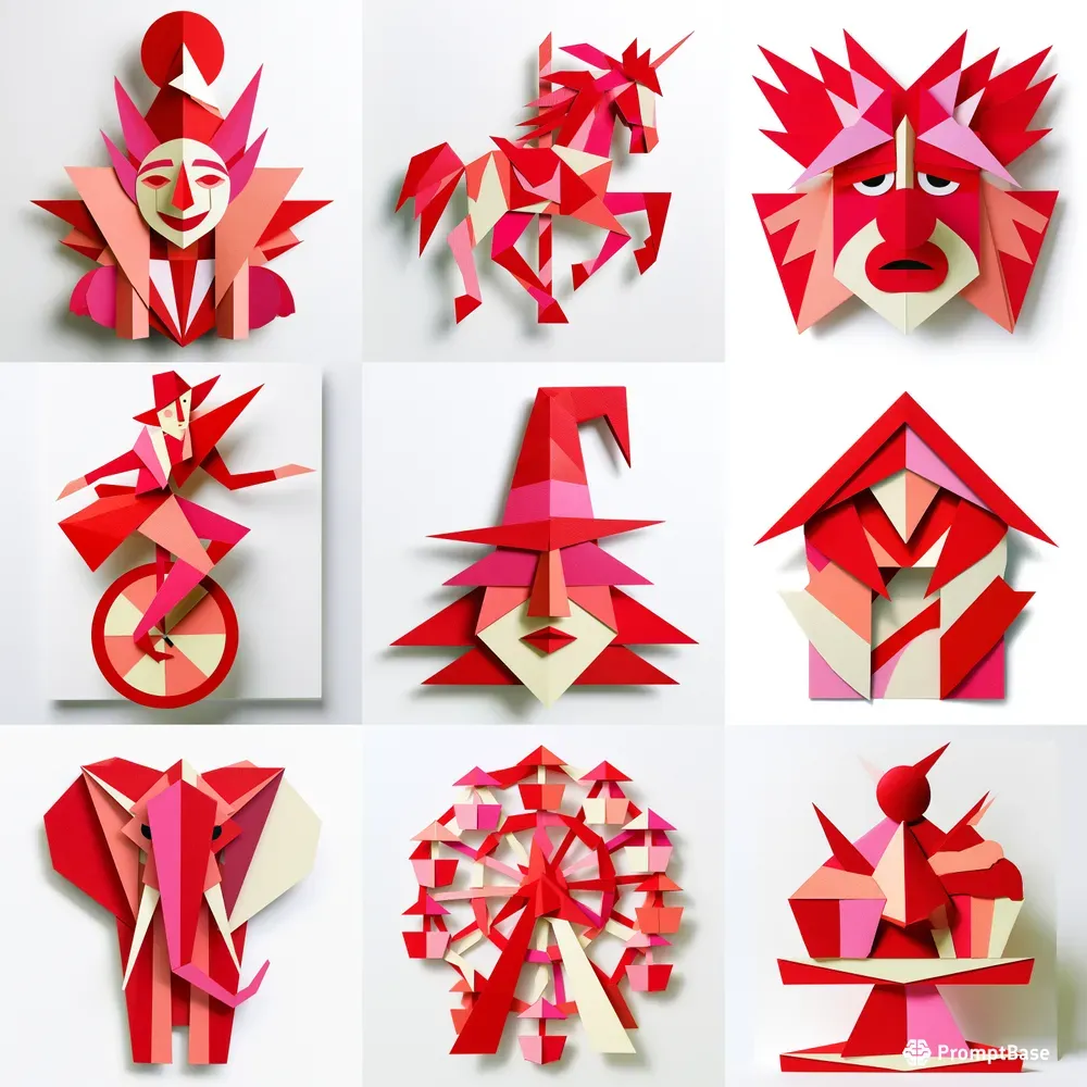 Chic Carnival Folded Paper Cut Cliparts