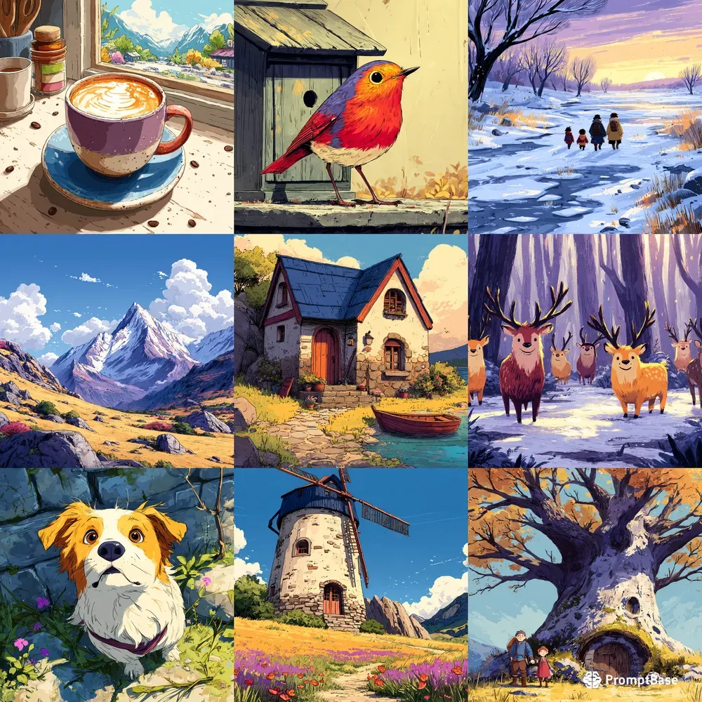 Gouache Painterly Cozy Whimsy Art