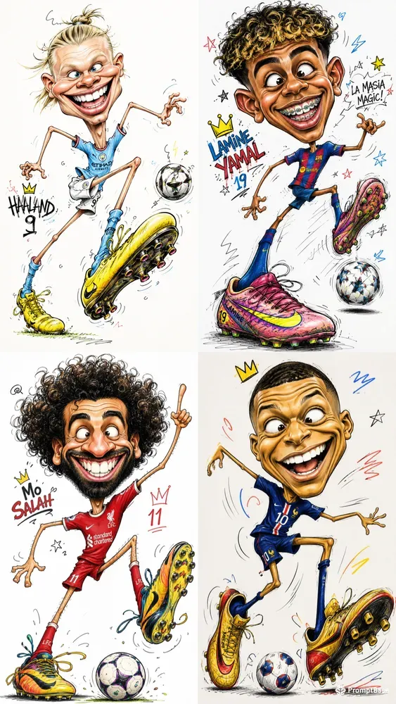 Funny Football Caricatures