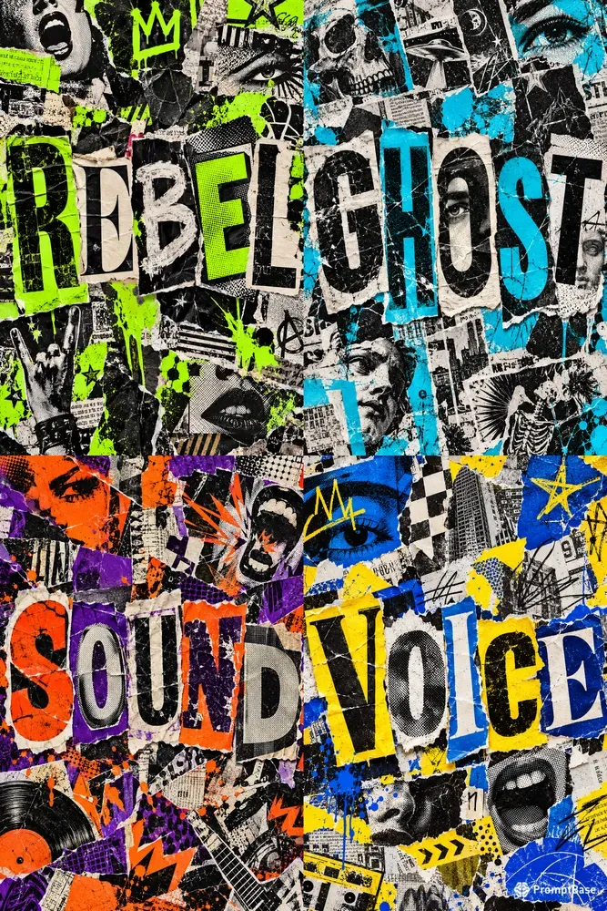 Bold Punk Collage Typography Posters