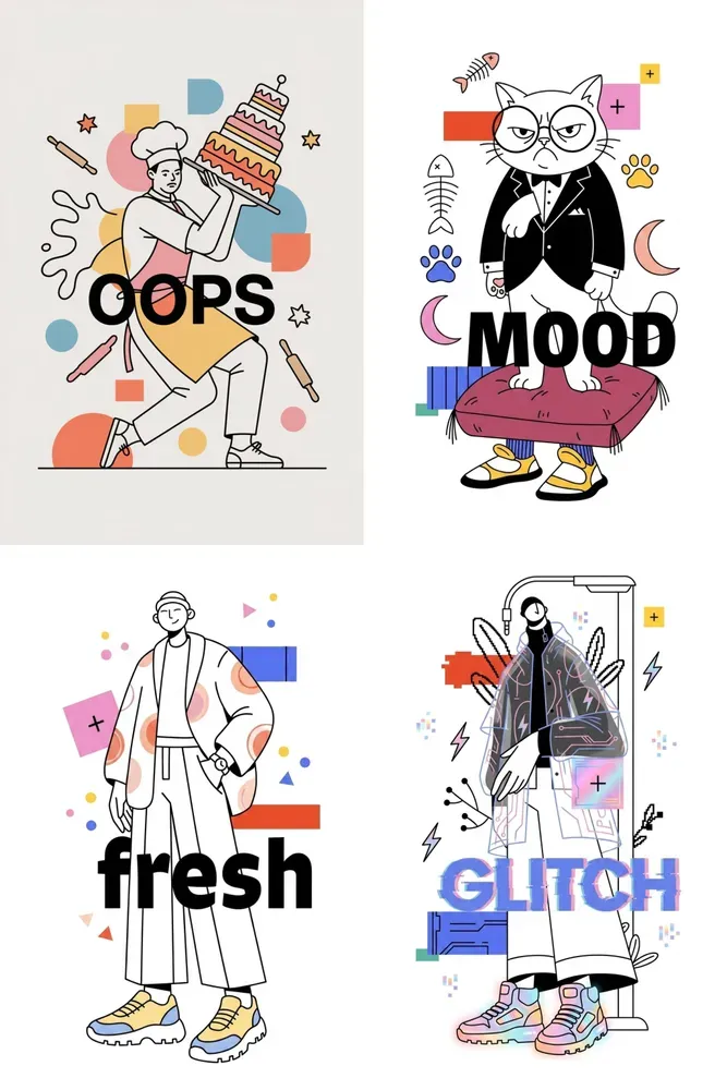 Abstract Line Character Illustrations