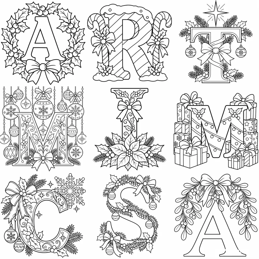 Christmas Letter Coloring Pages