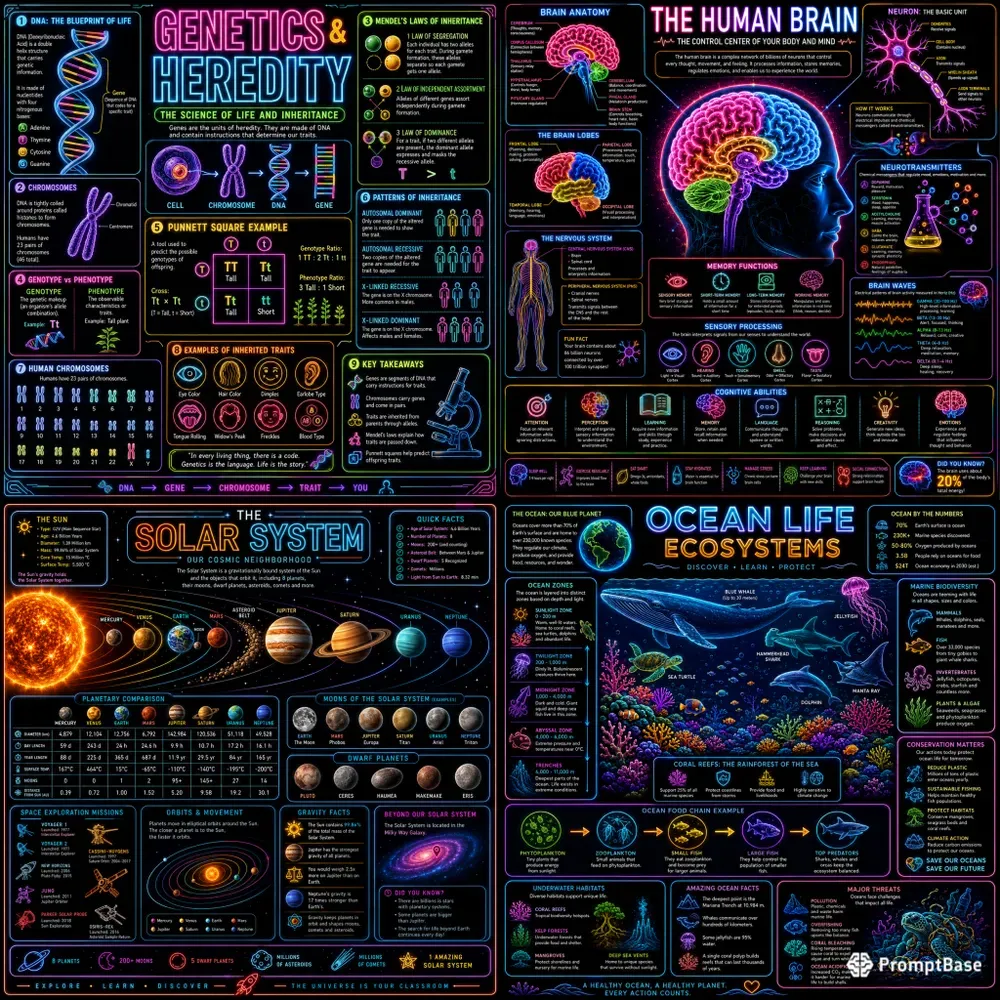 Neon Science Infographic Generator