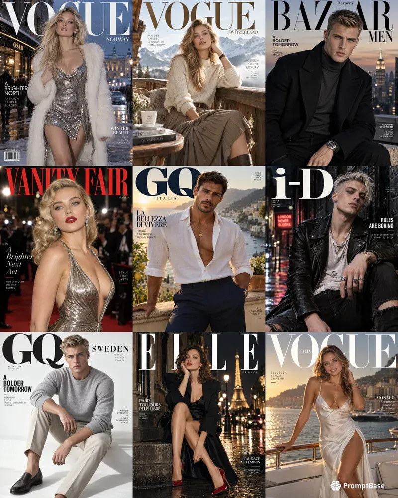 Cinematic 4K Fashion Magazine Covers