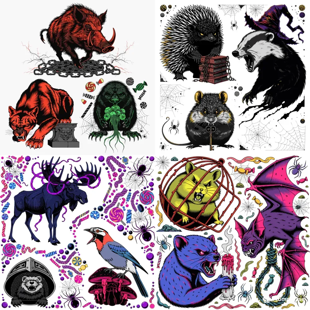 Dark Halloween Vector Asset Sheets