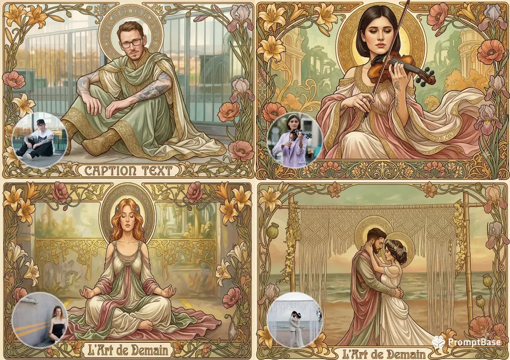 Vintage Mucha Poster Portrait Generator