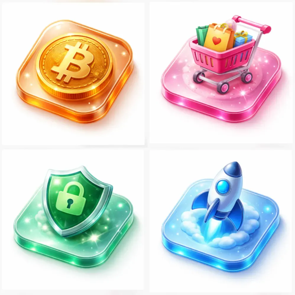 3D Glass Morphism App Icon Generator