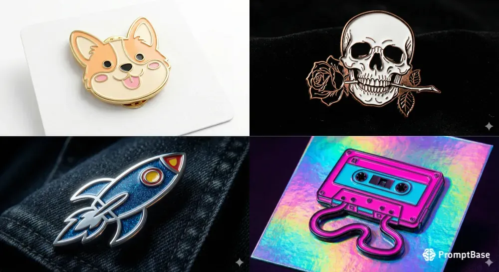 3D Enamel Pin Mockups