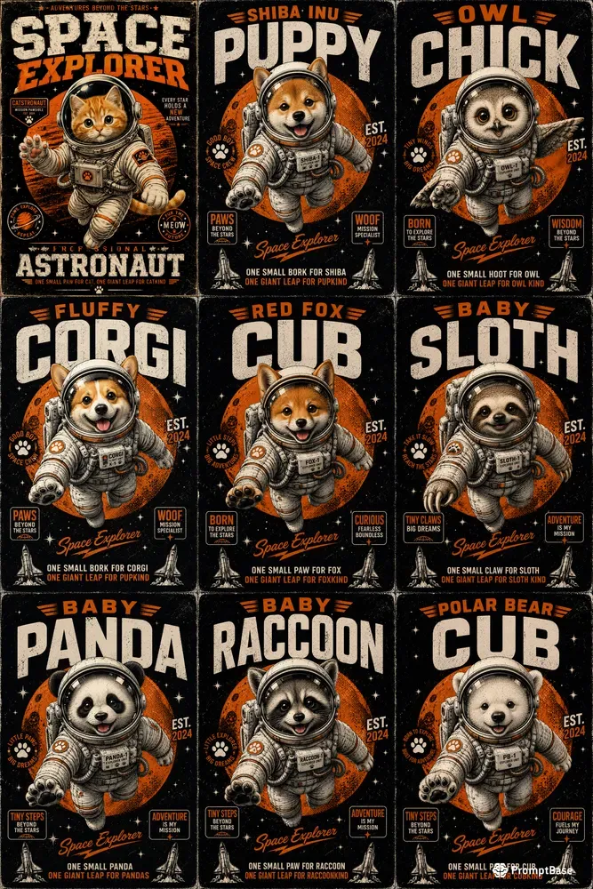 Retro Space Character Tshirt Collections