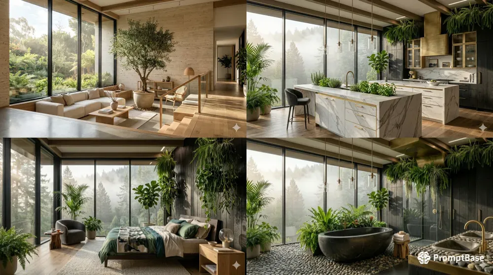 Hyperrealistic Biophilic Interior Designs