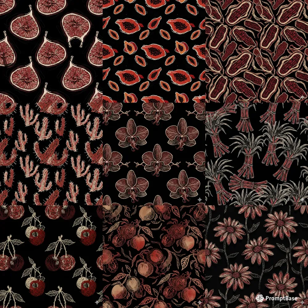 Gothic Hand Drawn Seamless Patterns
