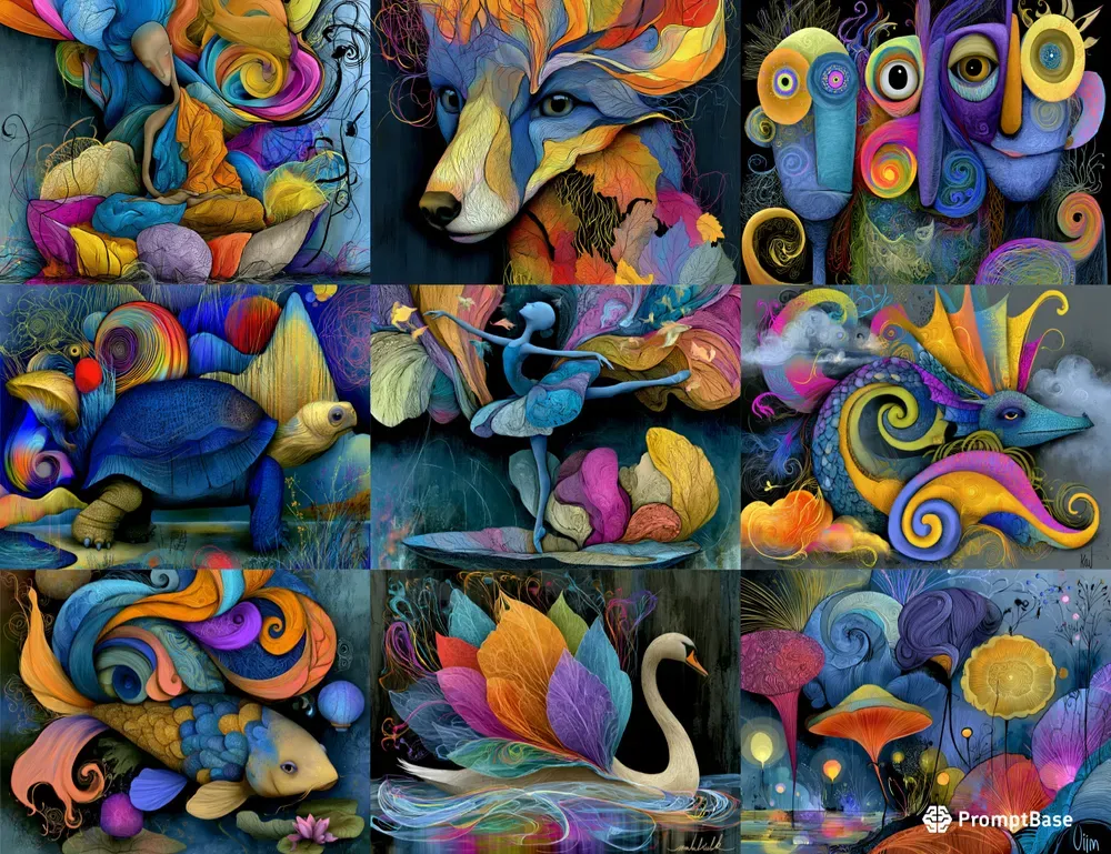 Neon Surreal Psychedelic Wall Art Prints
