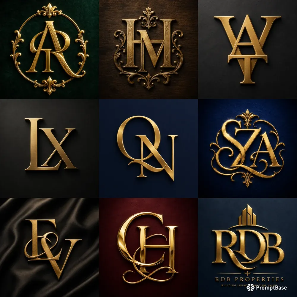 Luxury Gold Monogram Logos