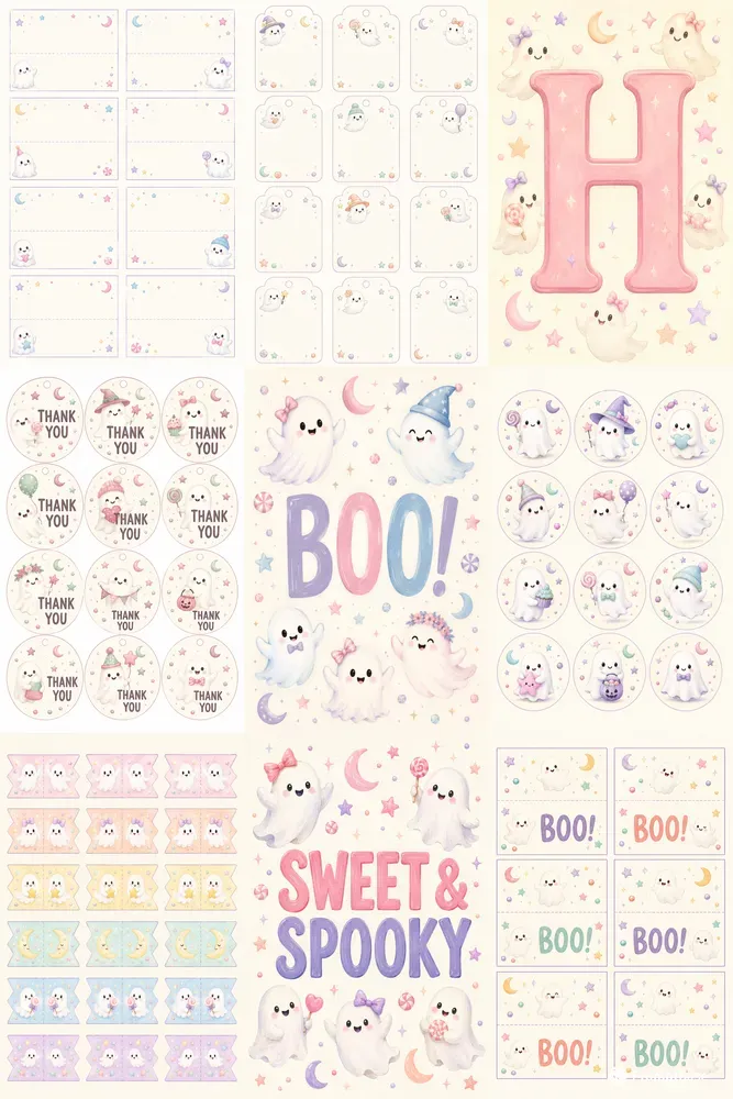 Sweet Pastel Ghost Halloween Party Decors