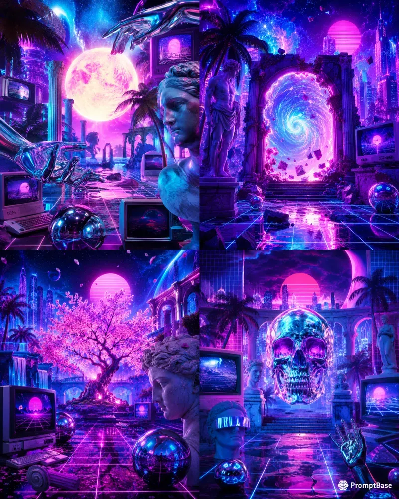 Infinite Vaporwave Collage Generator