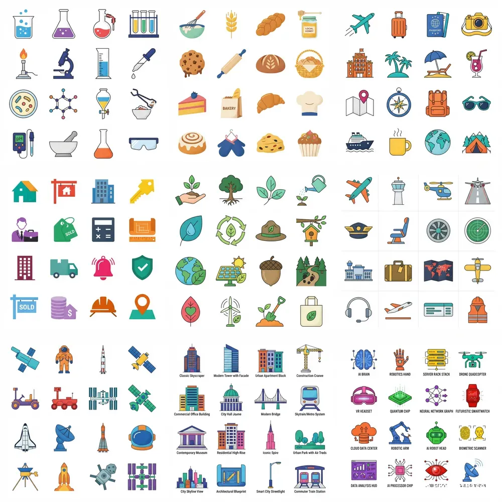 2D Neomemphis 16in1 Icon Grids