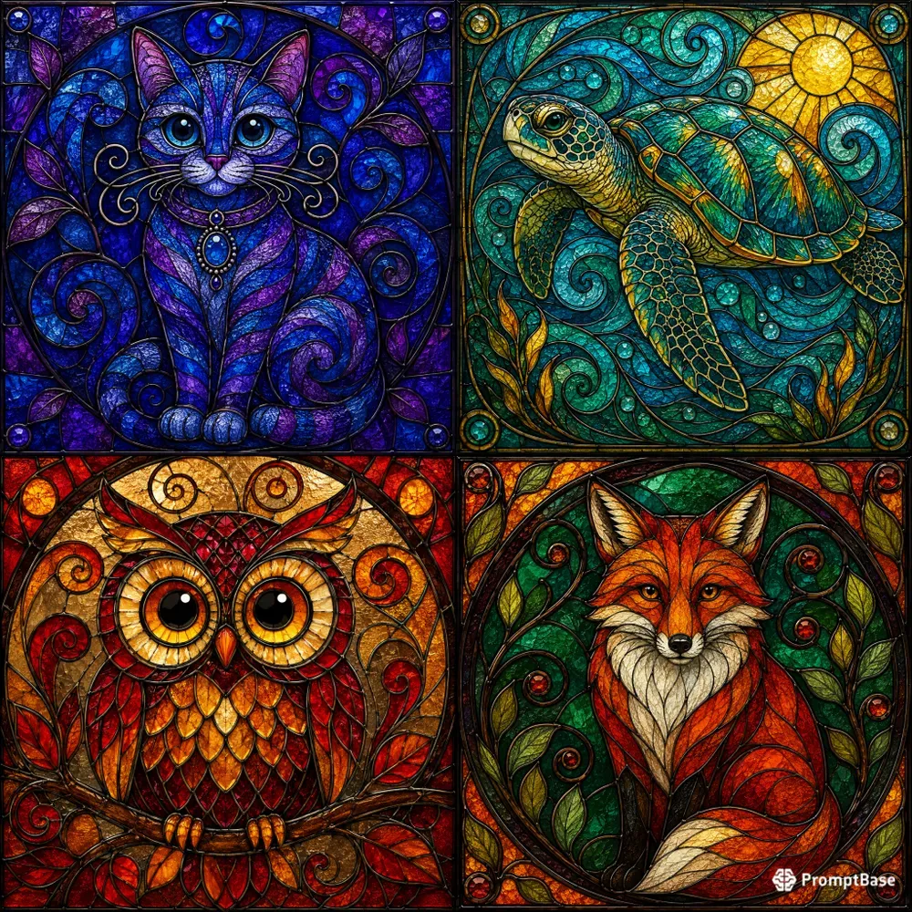 Stained Glass Folk Art Character Creators