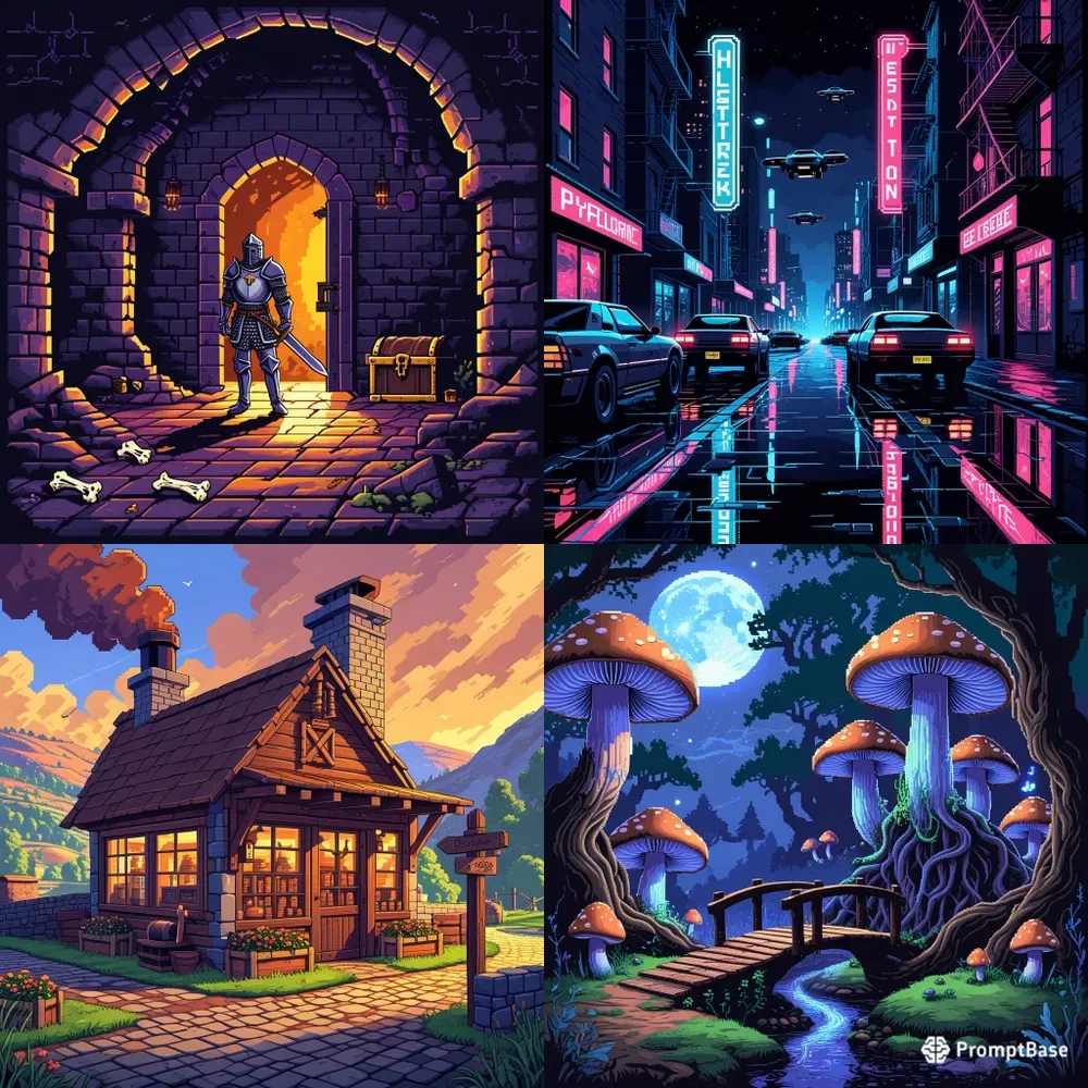 Pixel Art Retro Game Scene Generator