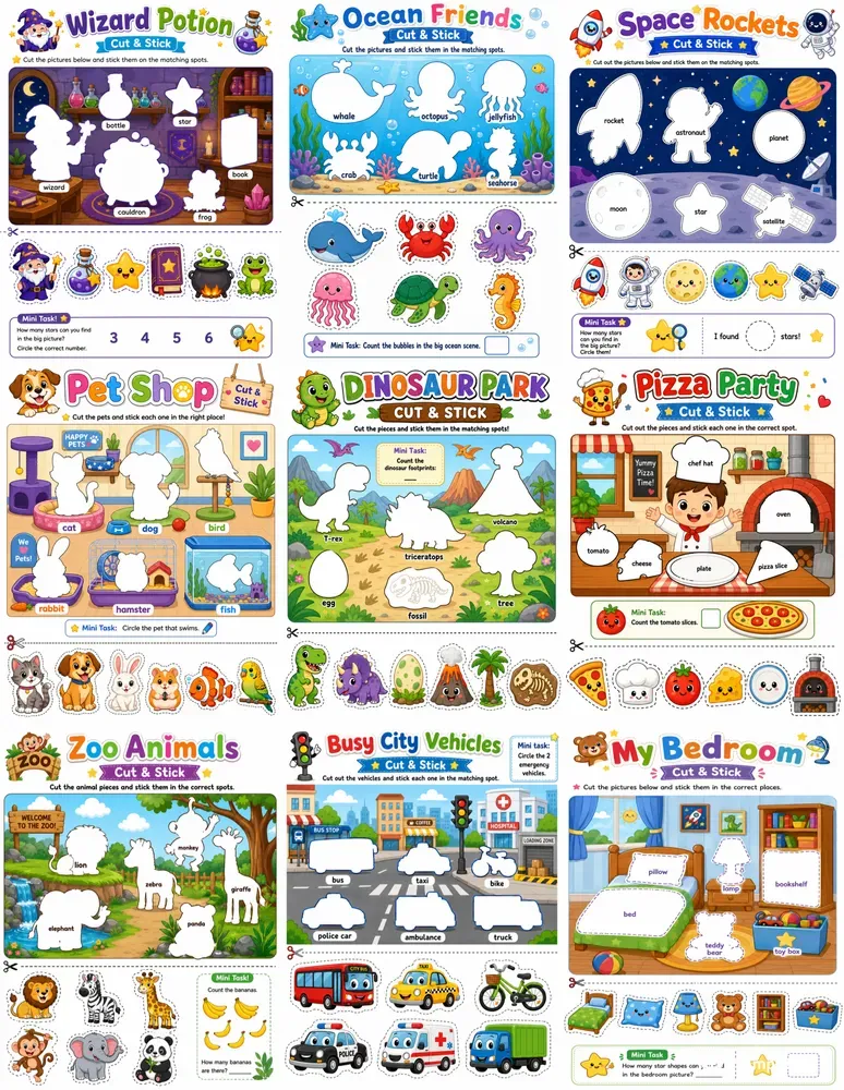 Cute Cut Paste Worksheets