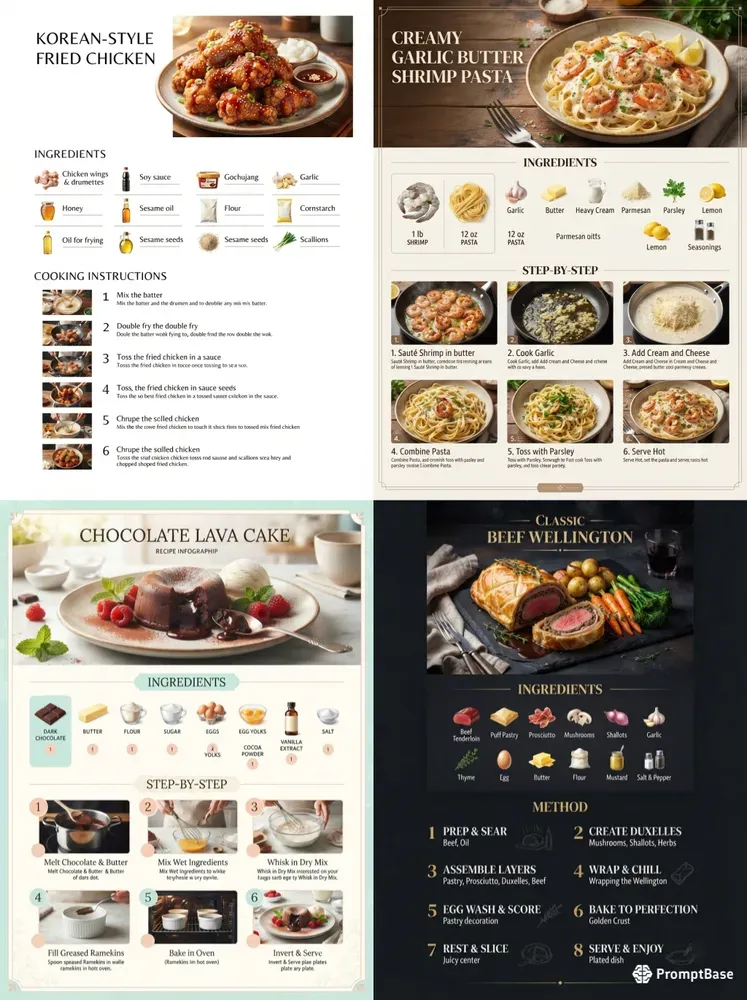 Editorial Recipe Infographic Posters